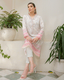 DC-2245 GREY 2PCS HAND EMBELLISHED  SHIRT WITH TROUSER