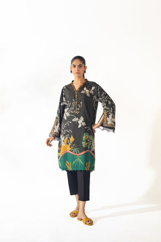 SS24DC-2331 BLACK EMBROIDERED KURTA