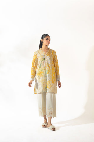 SS24DC-2354 YELLOW EMBROIDERED KURTA