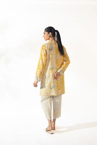 SS24DC-2354 YELLOW EMBROIDERED KURTA