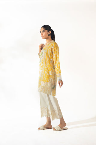 SS24DC-2354 YELLOW EMBROIDERED KURTA