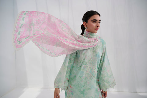 SS25DD-2558  L-PINK PRINTED DUPATTA