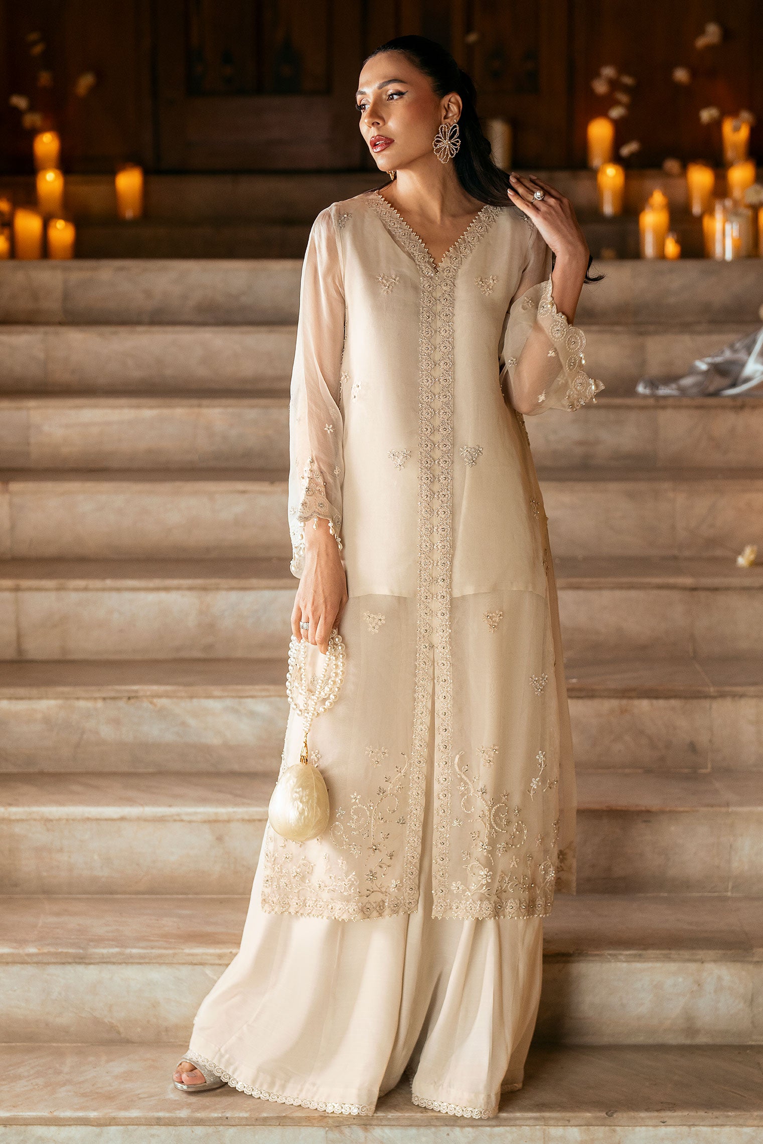 FW25DL-0339 OFF WHITE 2PCS SHIRT WITH TROUSER