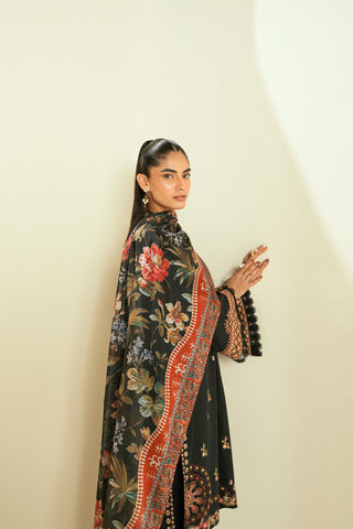 SS25DD-2554  BLACK DUPATTA