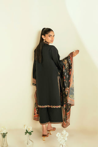 SS25DD-2554  BLACK DUPATTA