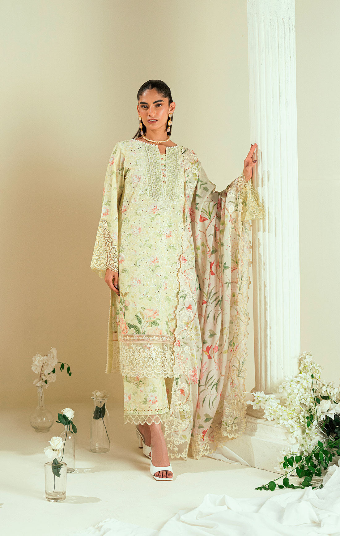 SS25DD-2550  OFF WHITE DUPATTA