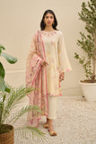 DU-3145 - CREAM-YELLOW -  EMBROIDERED LAWN - 3PCS