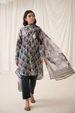 DU-3158 - BLACK -  PRINTED LAWN - 3PCS