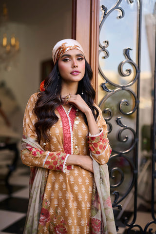 SS24DU-3182 - MUSTARD -  EMBROIDERED LAWN - 3PCS