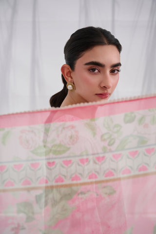 SS25DD-2559  PINK PRINTED DUPATTA