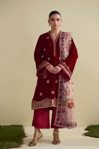 FW25DD-2828  BROWN PRINTED DUPATTA