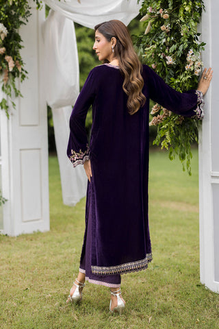 FW25DA-2830   PURPLE  2PCS  EMBROIDERED KURTA WITH TROUSER
