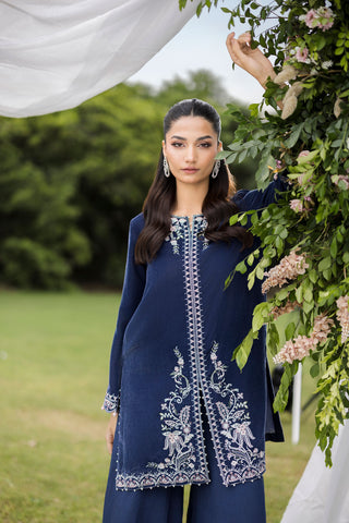 FW25DA-2834   GREY  2PCS  EMBROIDERED KURTA WITH TROUSER