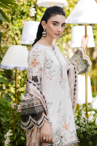 Silk Tunic - 2PCS HAND EMBELLISHED  SHIRT WITH TROUSER-FW25DA-2874 BEIGE