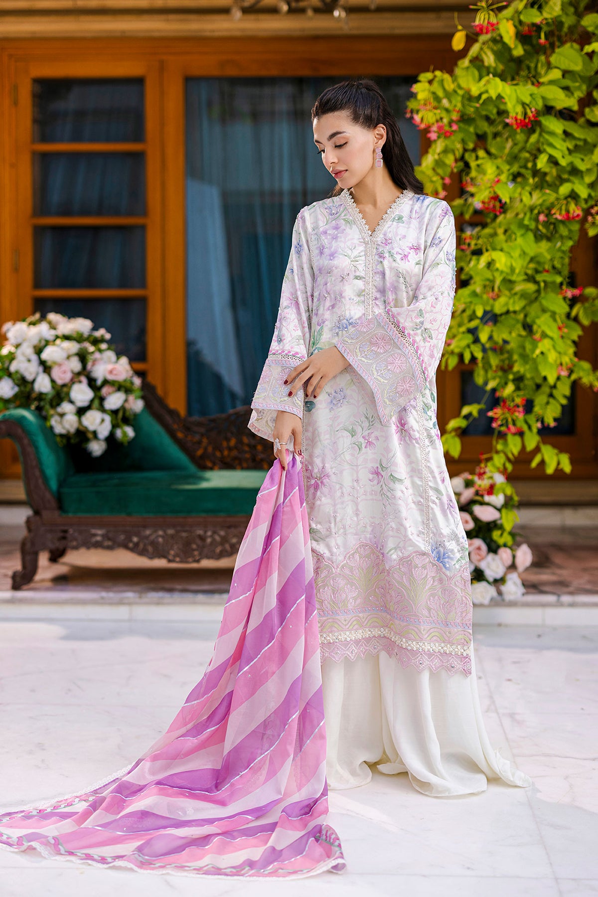 FW25DD-2868  PINK PRINTED DUPATTA