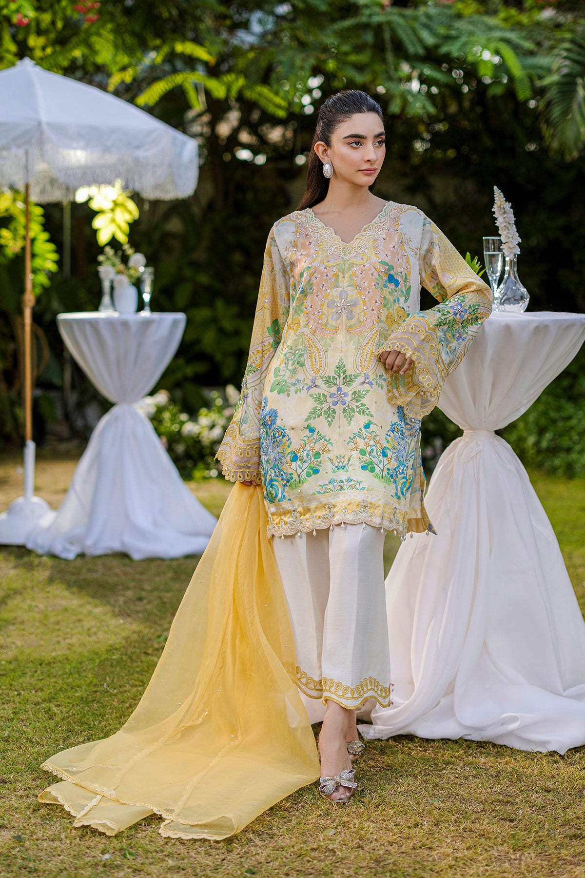 FW25DD-2867  YELLOW DYED DUPATTA
