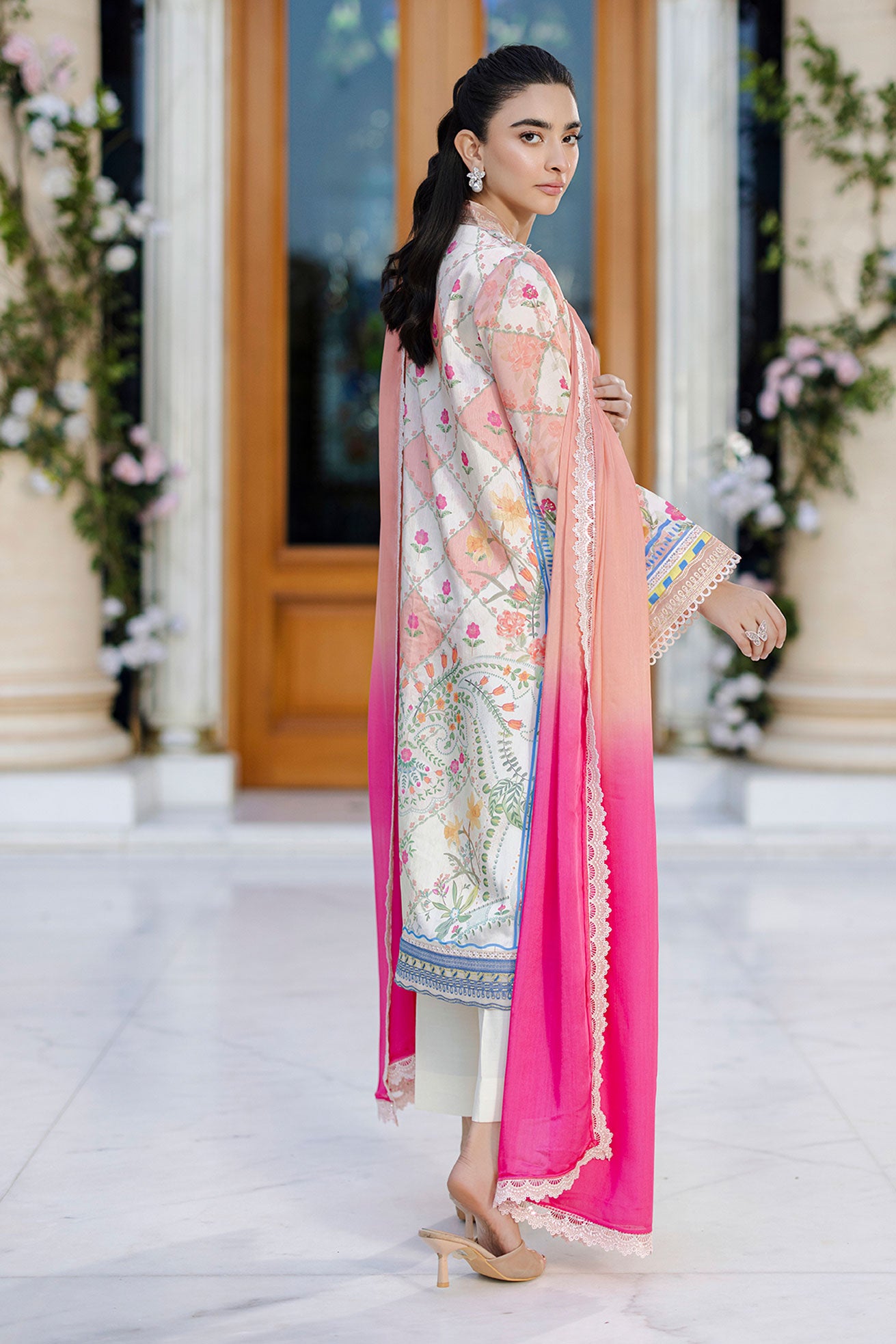 FW25DD-2870  ORANGE TIE DYE DUPATTA