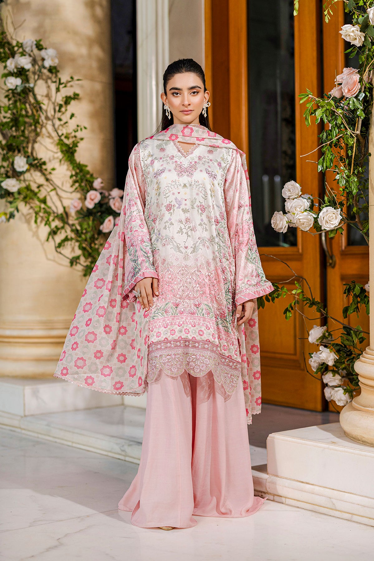 FW25DD-2873  PINK PRINTED DUPATTA