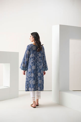 DC-0547 BLUE EMBROIDERED KURTA