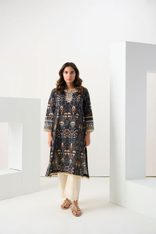 DC-0560 NAVY BLUE EMBROIDERED KURTA