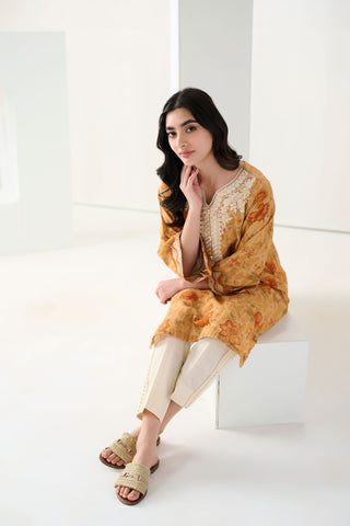 DC-0561 MUSTARD EMBROIDERED KURTA