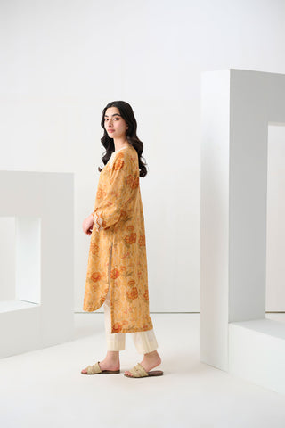 DC-0561 MUSTARD EMBROIDERED KURTA