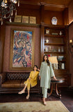 DC-2218 MUSTARD 2PCS  EMBROIDERED KURTA WITH TROUSER