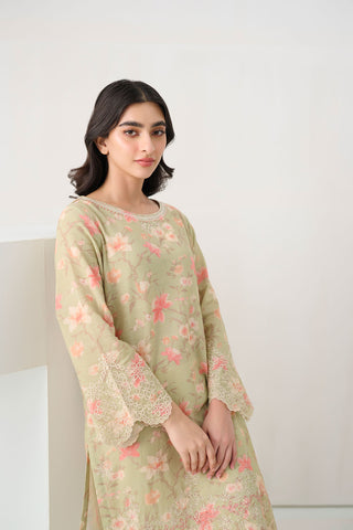 DC-0541 MINT GREEN EMBROIDERED KURTA