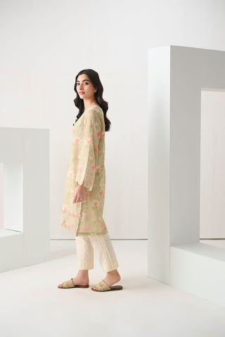 DC-0541 MINT GREEN EMBROIDERED KURTA