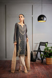 DA-1509 GREY EMBROIDERED KURTA WITH DUPATTA