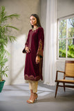 DA-1675 MAROON EMBROIDERED KURTA