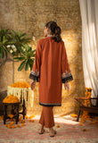 DC-2066 RUST 2PCS  EMBROIDERED KURTA WITH TROUSER