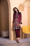 DA-2115 PLUM 2PCS  EMBROIDERED KURTA WITH TROUSER