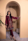 DA-2115 PLUM 2PCS  EMBROIDERED KURTA WITH TROUSER
