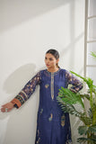 DC-0383 NAVY BLUE 2PCS  EMBROIDERED KURTA WITH TROUSER