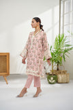 DC-0384 PINK 2PCS  EMBROIDERED KURTA WITH TROUSER