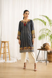 DC-0416 GREY EMBROIDERED KURTA