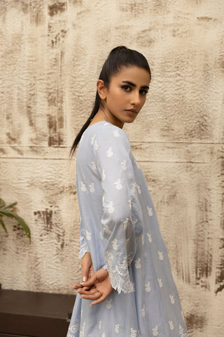 DC-0468 SKY BLUE DYED EMBROIDERED KURTA