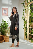 DC-2005 BLACK 2PCS  EMBROIDERED KURTA WITH TROUSER