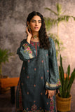 DC-2115 TEAL KHADDAR 2PCS EMBROIDERED KURTA WITH TROUSER