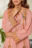 DC-2018 PINK 2PCS EMBROIDERED KURTA WITH TROUSER