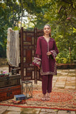 DC-2024 BURGUNDY 2PCS EMBROIDERED KURTA WITH TROUSER