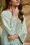 DC-2035 LIGHT GREEN 2PCS  EMBROIDERED KURTA WITH TROUSER