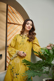 DC-2038 GREEN 2PCS  EMBROIDERED KURTA WITH TROUSER