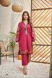 DC-2046 PINK 2PCS  EMBROIDERED KURTA WITH TROUSER