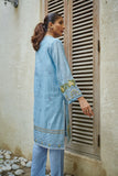 DC-2055 TEAL BLUE 2PCS  EMBROIDERED KURTA WITH TROUSER