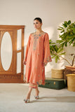 DC-2089 PEACH 2PCS  EMBROIDERED KURTA WITH TROUSER