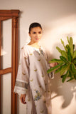 DC-2090 OFF WHITE 2PCS  MUNAR EMBROIDERED KURTA WITH TROUSER