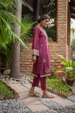 DC-2103 MAGENTA 2PCS  EMBROIDERED KURTA WITH TROUSER