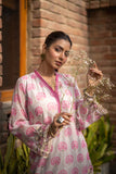 DC-2106 PINK 2PCS  EMBROIDERED KURTA WITH TROUSER